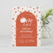 ORANGE BOW & ARCH FALL PUMPKIN FLOWERS BIRTHDAY KAART (Staand voorkant)