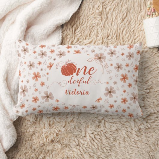 ORANGE BOW & ARCH FALL PUMPKIN FLOWERS BIRTHDAY KUSSEN (Deken)