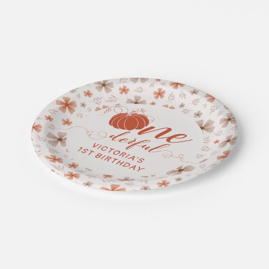 ORANGE BOW & ARCH FALL PUMPKIN FLOWERS BIRTHDAY PAPIEREN BORDJE (Gekanteld)