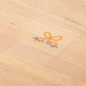 Orange bow jingle Mingle retro boho family namdate Acryl Uitnodigingen (Laagn)