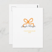 Orange bow jingle Mingle retro boho family namdate Briefkaart (Voorkant / Achterkant)