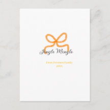 Orange bow jingle Mingle retro boho family namdate