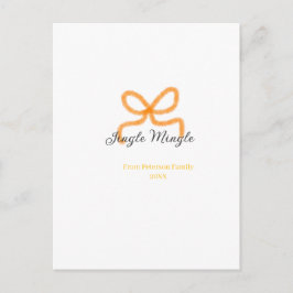 Orange bow jingle Mingle retro boho family namdate Briefkaart
