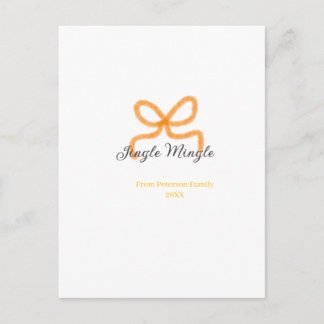 Orange bow jingle Mingle retro boho family namdate Briefkaart