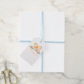 Orange bow jingle Mingle retro boho family namdate Cadeaulabel (Met Touw)