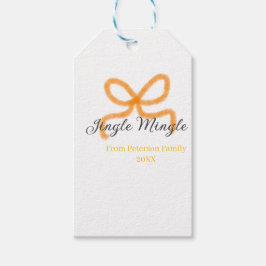 Orange bow jingle Mingle retro boho family namdate Cadeaulabel