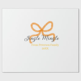 Orange bow jingle Mingle retro boho family namdate Cadeaupapier