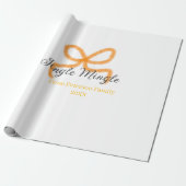 Orange bow jingle Mingle retro boho family namdate Cadeaupapier (Uitgerold)