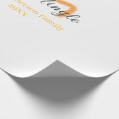 Orange bow jingle Mingle retro boho family namdate Cadeaupapier (Hoek)