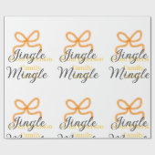 Orange bow jingle Mingle retro boho family namdate Cadeaupapier (Vlak)