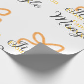 Orange bow jingle Mingle retro boho family namdate Cadeaupapier (Hoek)