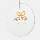 Orange bow jingle Mingle retro boho family namdate Keramisch Ornament (Links)