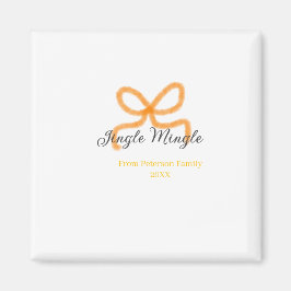 Orange bow jingle Mingle retro boho family namdate Magneet