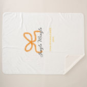 Orange bow jingle Mingle retro boho family namdate Sherpa Deken (Voorkant (horizontaal))