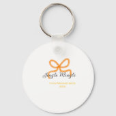Orange bow jingle Mingle retro boho family namdate Sleutelhanger (Voorkant)