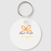 Orange bow jingle Mingle retro boho family namdate Sleutelhanger (Achterkant)