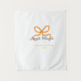 Orange bow jingle Mingle retro boho family namdate Wandkleed