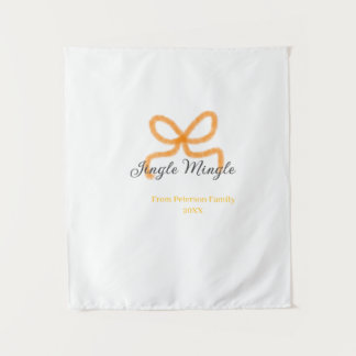 Orange bow jingle Mingle retro boho family namdate Wandkleed