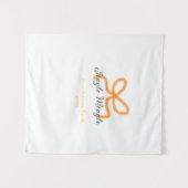 Orange bow jingle Mingle retro boho family namdate Wandkleed (Voorkant (horizontaal))