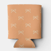 Orange Bow Pattern Pastel Modern Party Accessory Blikjeskoeler (Achterkant)