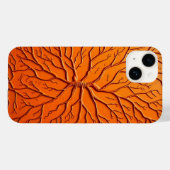 Orange Branching Texture iPhone Case Modern Art (Achterkant (horizontaal))