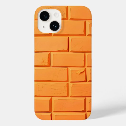 Orange Brick Pattern iPhone Case Bold Style (Achterkant)