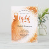 Orange Bridesmaid Dress Bridal Shower Kaart (Staand voorkant)