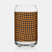 Orange Brown Plaid Checker Seamless Pattern Blikvorm Glas (Voorkant)