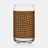Orange Brown Plaid Checker Seamless Pattern Blikvorm Glas (Achterkant)