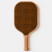 Orange Brown Plaid Checker Seamless Pattern Pickleball Paddle (Voorkant)