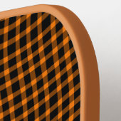 Orange Brown Plaid Checker Seamless Pattern Pickleball Paddle (Links Detail)
