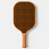Orange Brown Plaid Checker Seamless Pattern Pickleball Paddle (Achterkant)