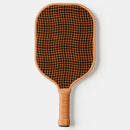 Orange Brown Plaid Checker Seamless Pattern Pickleball Paddle (Achterkant)