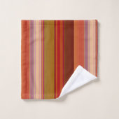 Orange Brown rust and Pink Stripes Bad Handdoek (Wasdoekje)