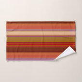 Orange Brown rust and Pink Stripes Bad Handdoek (Handdoek)