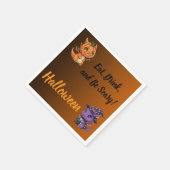 Orange BrownBlack Gradient Halloween Dragon Napkin Servet (Hoek)