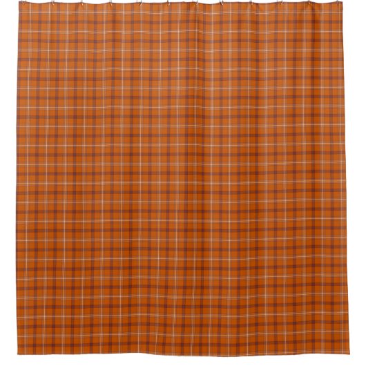 Orange Burgundy Plaid Shower Curtain Douchegordijn (Voorkant)