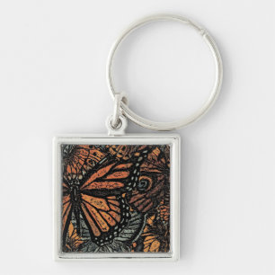 Orange butterfly fantasy abstract art sleutelhanger