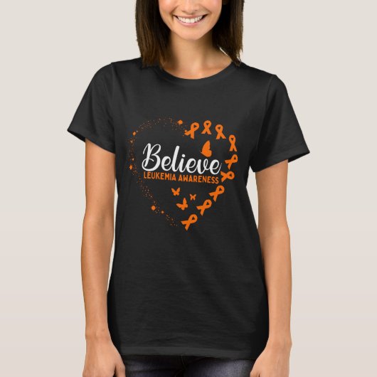Orange Butterfly Leukemia Awareness T-shirt (Voorkant)