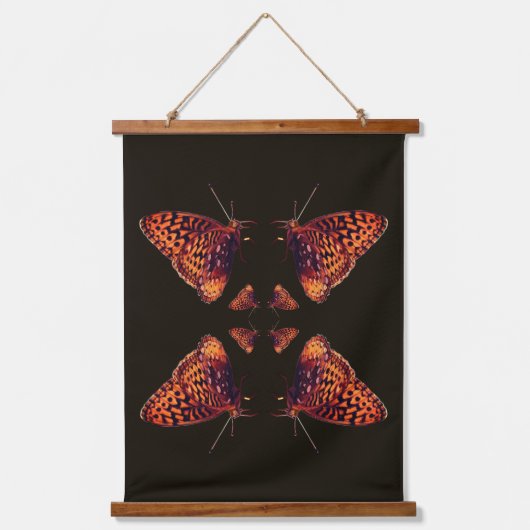 Orange Butterfly Nature Abstract Hangend Wandkleed (Voorkant)