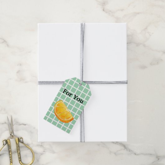 Orange Cadeaulabel (Met Touw)
