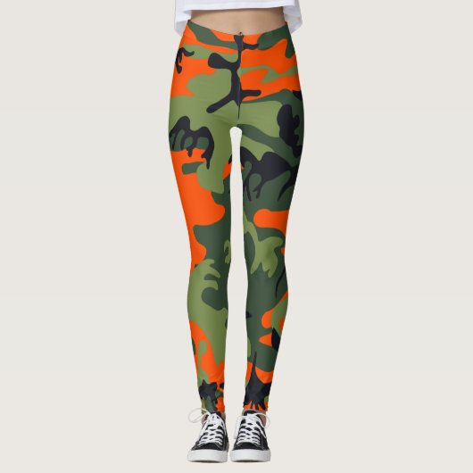 Orange camouflage leggings (Voorkant)