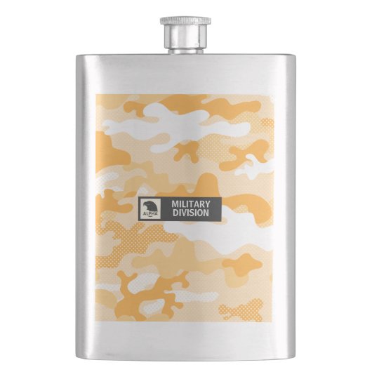 Orange Camouflage Pattern Military  Flacon (Voorkant)