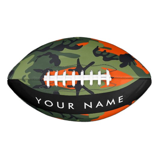 Orange Camouflage Pattern, Your name, Personalize American Football (Voorkant)
