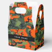 Orange Camouflage Pattern, Your name, Personalize Bedankdoosjes (Geopend)
