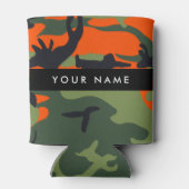Orange Camouflage Pattern, Your name, Personalize Blikjeskoeler (Achterkant)
