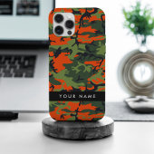 Orange Camouflage Pattern, Your name, Personalize Case-Mate iPhone Case