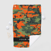 Orange Camouflage Pattern, Your name, Personalize Golfhanddoek (Insitu)