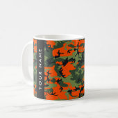 Orange Camouflage Pattern, Your name, Personalize Koffiemok (Voorkant links)