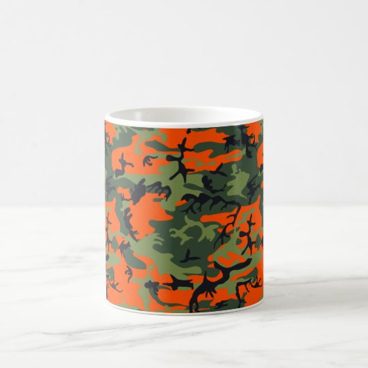 Orange Camouflage Pattern, Your name, Personalize Koffiemok (Center)